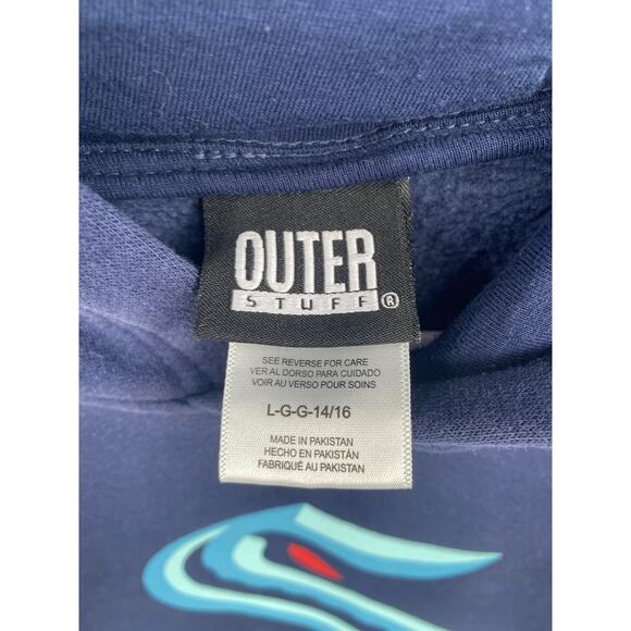 Outerstuff Seattle Kraken Navy Blue Kids Hoodie Sweatshirt Large 14-16 - Picture 6 of 7